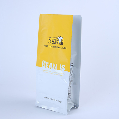 वाल्व के साथ Resealable 250g 8oz फ्लैट बॉटम बैग पैकेजिंग प्लास्टिक 120g कॉफी बीन पाउच