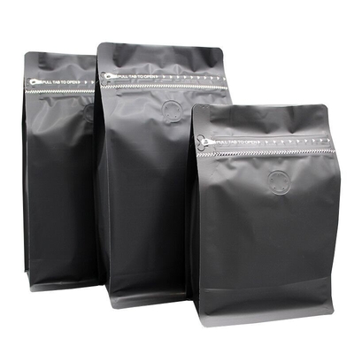 वाल्व के साथ Resealable 250g 8oz फ्लैट बॉटम बैग पैकेजिंग प्लास्टिक 120g कॉफी बीन पाउच