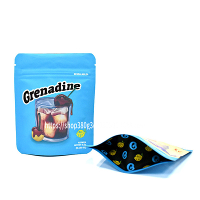 3.5 बाल सबूत जिपर ताला Resealable जिपर बैग कुकीज़ एल्यूमीनियम पन्नी Mylar बैग